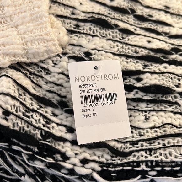 Sun & Shadow Black & White Knit Crewneck Long Sleeve Sweater Size Small New! - Picture 6 of 8